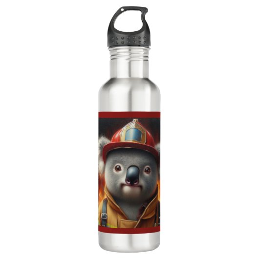 Koala Firefighter Edelstahlflasche (Vorderseite)