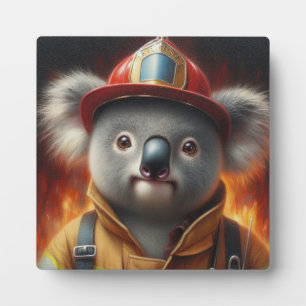 Koala Firefighter Fotoplatte