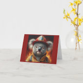 Koala Firefighter Karte (Gelbe Blume)