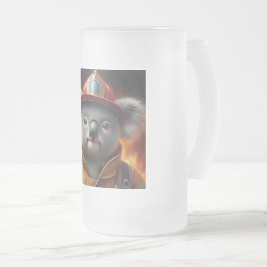 Koala Firefighter Mattglas Bierglas (VorderseiteRechts)