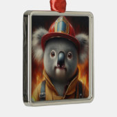 Koala Firefighter Ornament Aus Metall (Rechts)