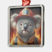 Koala Firefighter Ornament Aus Metall (Links)