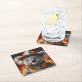 Koala Firefighter Rechteckiger Pappuntersetzer (Vor Ort)