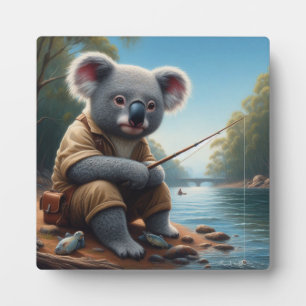 Koala Fishing Fotoplatte