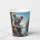 Koala Fishing Pappbecher (Rückseite)
