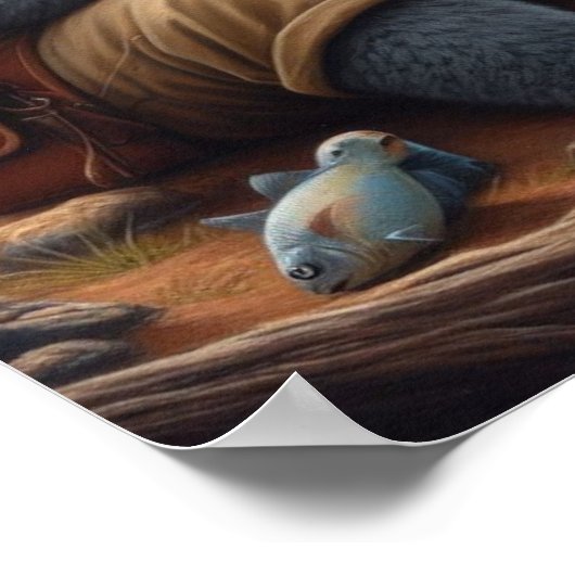 Koala Fishing Poster (Ecke)