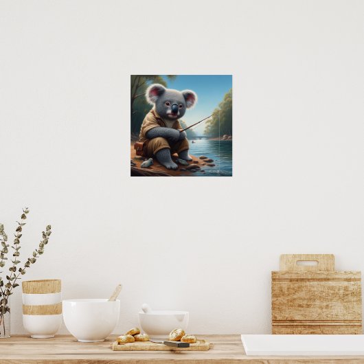 Koala Fishing Poster (Küche)
