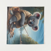 Koala Fishing Wandteppich (Vorderseite (Horizontal))