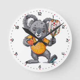 Koala-fiziert für Dinke Pickleball Runde Wanduhr
