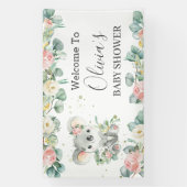 Koala Floral Eukalyptus Grüne Begrüßung Hintergrun Banner (Vertikal)
