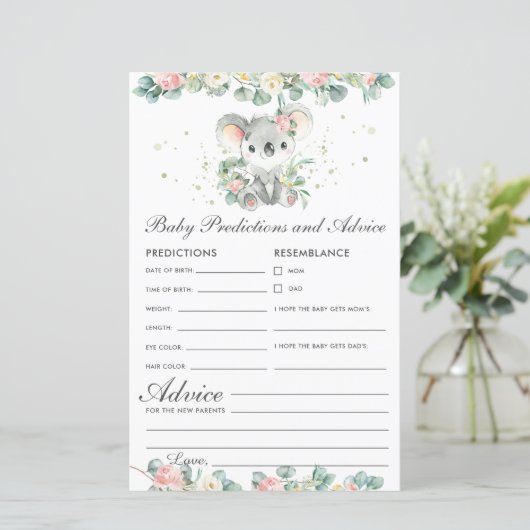 Koala Floral Greenery Kindervorhersagen und Ratsch (Stehend Vorderseite)