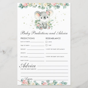 Koala Floral Greenery Kindervorhersagen und Ratsch