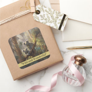 Koala Forest Dreams, Brauch Quadratischer Aufkleber
