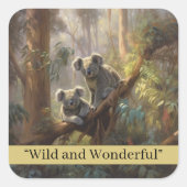 Koala Forest Dreams, Brauch Quadratischer Aufkleber (Vorderseite)