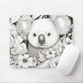 Koala Friedlich Nature Prairie Sketch Zeichnend St Mousepad (Mit Mouse)