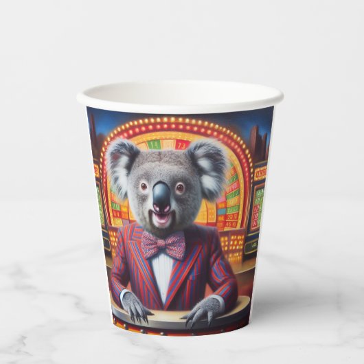 Koala Game Show Host Pappbecher (Vorderseite)