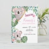 Koala Geburtstag, jedes Alter, Hang, Party, Einladung (Stehend Vorderseite)