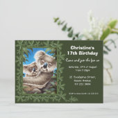 Koala-Geburtstags-Party Einladung (Stehend Vorderseite)