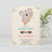 Koala Geburtstagsdusche Save The Date (Stehend Vorderseite)