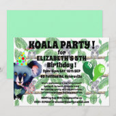 KOALA-Geburtstagsfeier Einladung (Vorne/Hinten)