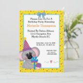 Koala Geburtstagsparty Einladungen (Stehend Vorderseite)