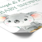 Koala Gender Neutral Baby Dusche Willkommen Poster (Ecke)