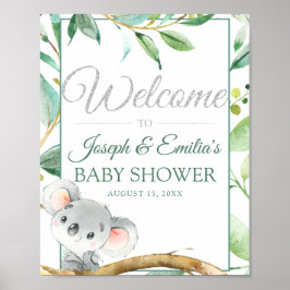 Koala Gender Neutral Baby Dusche Willkommen Poster