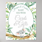 Koala Gender Neutral Baby Duschkarten und Geschenk Poster (Vorne)