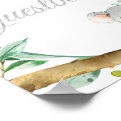 Koala Gender Neutral Baby Shower Gästebuch Zeichen (Ecke)