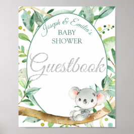 Koala Gender Neutral Baby Shower Gästebuch Zeichen