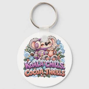 Koala genießt Kakao-Thrills Winter-Koala Schlüsselanhänger