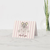 Koala Girl Birthday / Baby Dusche Danke Karten (Vorderseite)