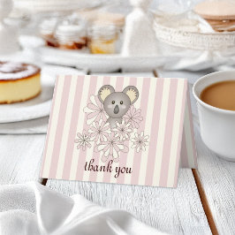 Koala Girl Birthday / Baby Dusche Danke Karten