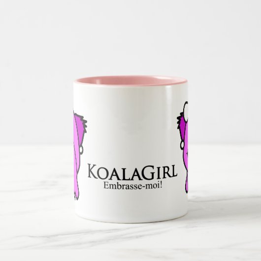 Koala Girl Zweifarbige Tasse (Mittel)