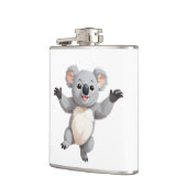 Koala glücklich spielerischer Spaß beim Springen i Flachmann (Links)
