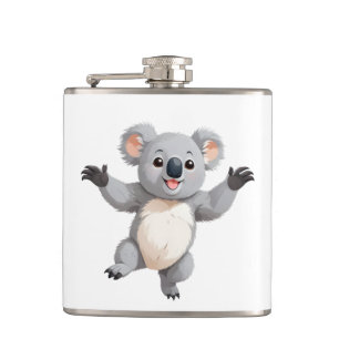 Koala glücklich spielerischer Spaß beim Springen i Flachmann