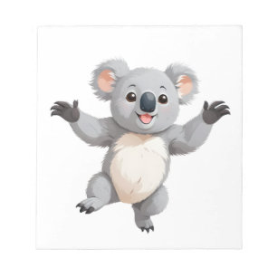 Koala glücklich spielerischer Spaß beim Springen i Notizblock