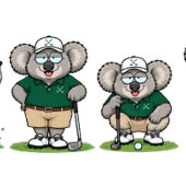 Koala-Golfer Dankeskarte