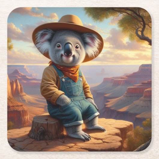 Koala Grand Canyon Rechteckiger Pappuntersetzer (Vorderseite)