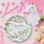 Koala Green und Gray Gender Neutral Baby Birthday Pappteller (Party)
