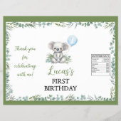 Koala Greenery Boy Birthday Chip Bag Wrapper Flyer (Vorne)