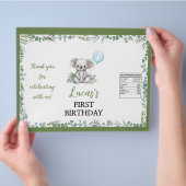 Koala Greenery Boy Birthday Chip Bag Wrapper Flyer (Hand)