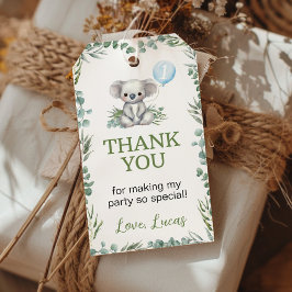 Koala Greenery Boy Party Vielen Dank für Ihre Unte Geschenkanhänger