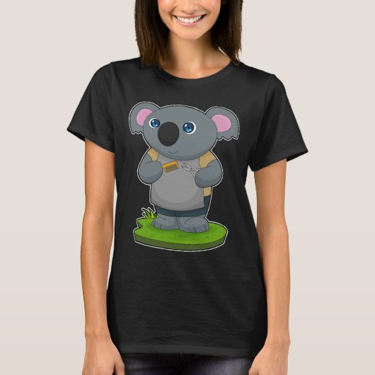 Koala Hairdresser Schere Comb T-Shirt (Vorderseite)