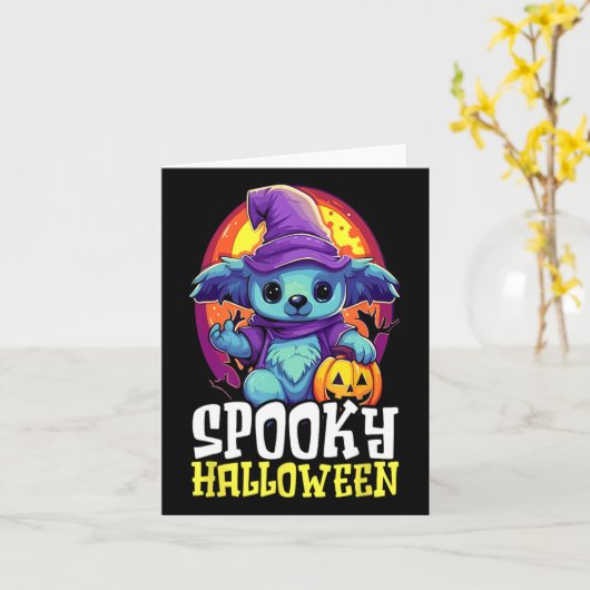 Koala Halloween Beängstigend Trick oder Treat Spoo Karte (Gelbe Blume)