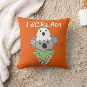 Koala Halloween Ghost I Schrei Eiscreme Puff Kissen