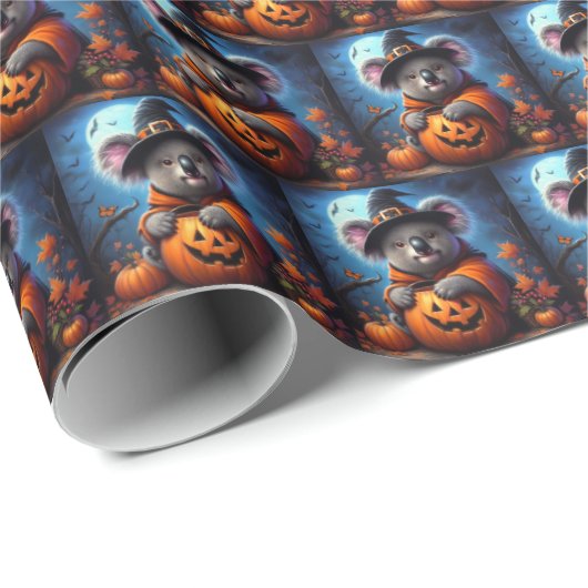 Koala Halloween-Kostüm Geschenkpapier (Rolleneckpunkt)