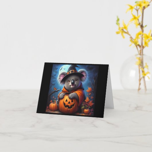 Koala Halloween-Kostüm Karte (Gelbe Blume)
