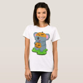 Koala Halloween Kürbis T-Shirt (Vorne ganz)