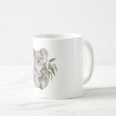 Koala hält Eukalyptusblätter Kaffeetasse (VorderseiteRechts)